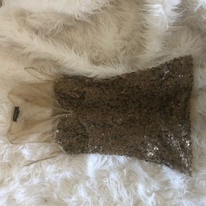 Arden b gold sequin top